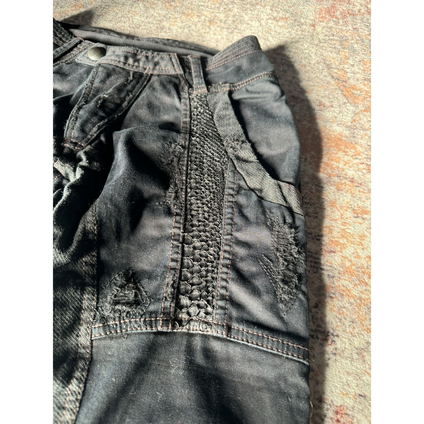 14th Addiction Lambskin/Snakeskin Patchwork Denim