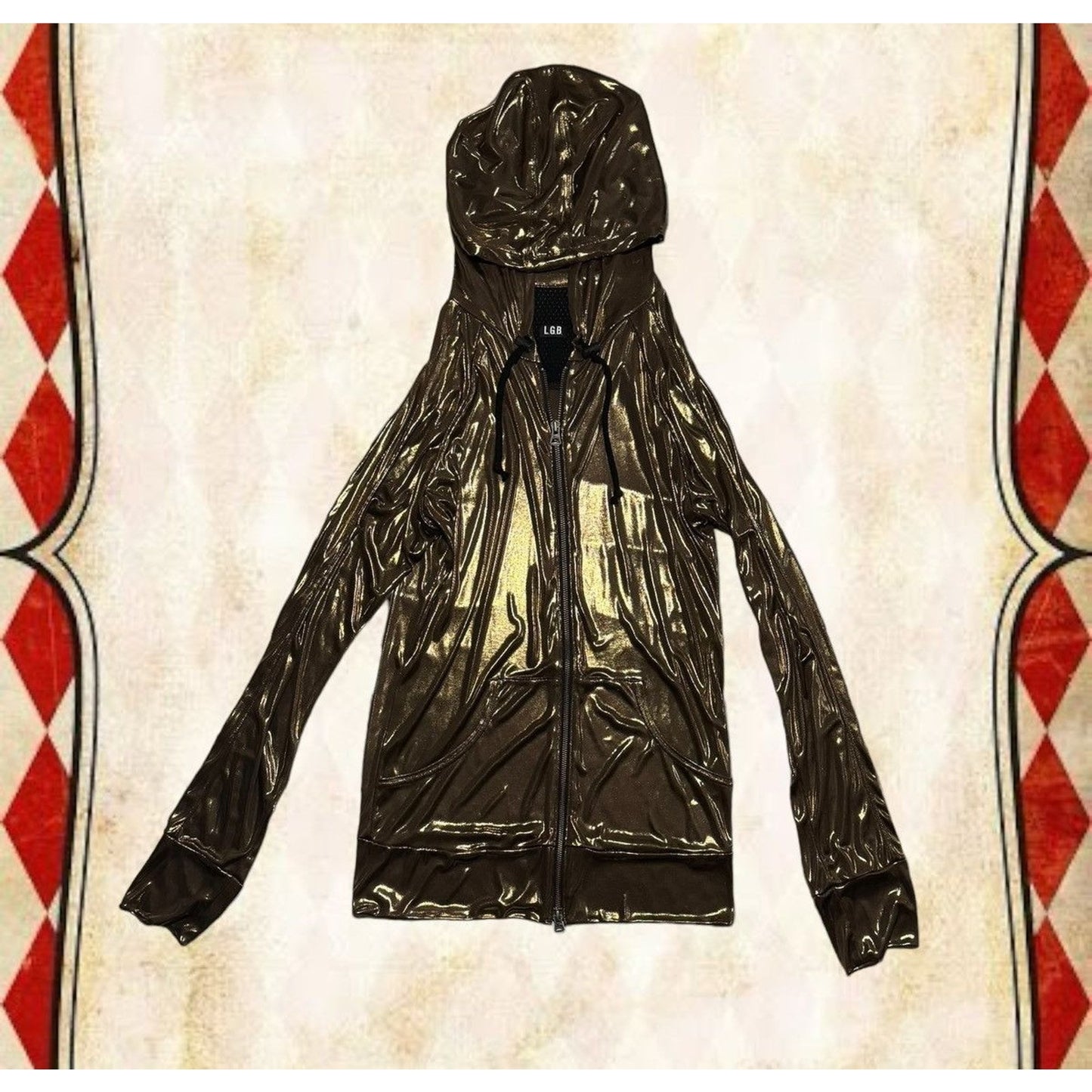 L.G.B. Gold Metallic Zip Hoodie