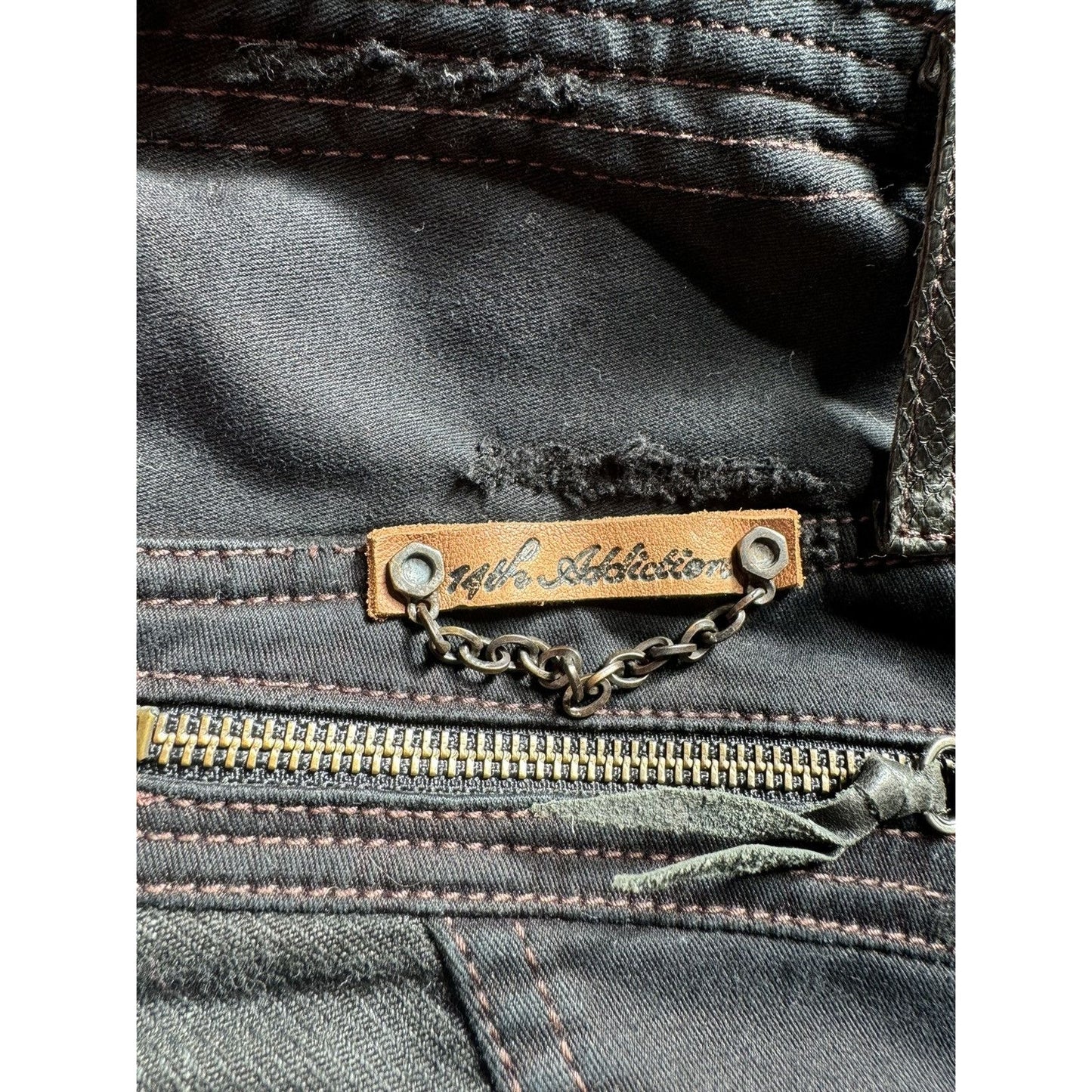 14th Addiction Lambskin/Snakeskin Patchwork Denim