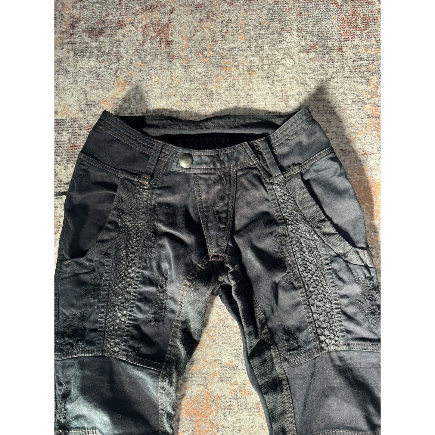 14th Addiction Lambskin/Snakeskin Patchwork Denim