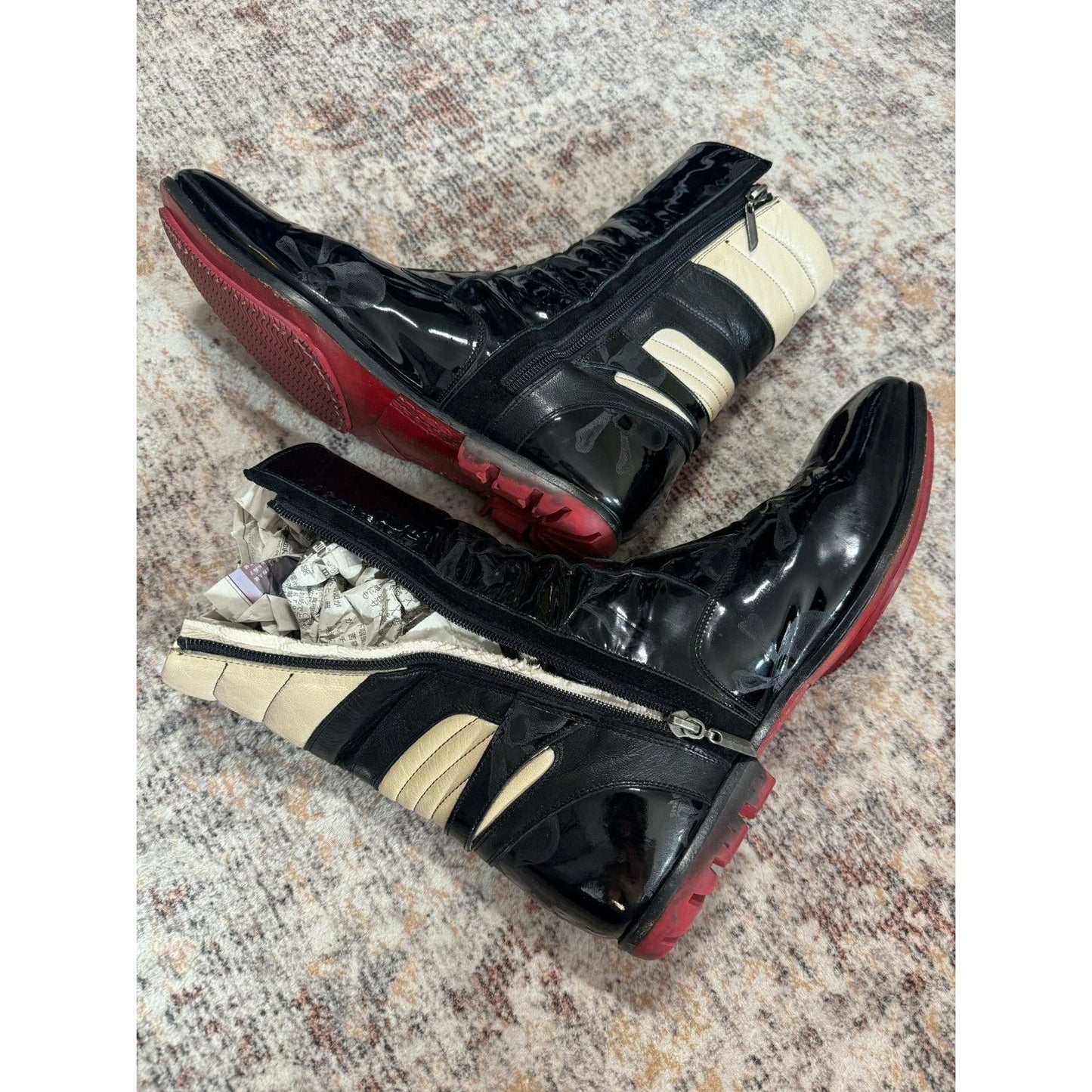 Hiromu Takahara Patent Leather Side Zip Boots