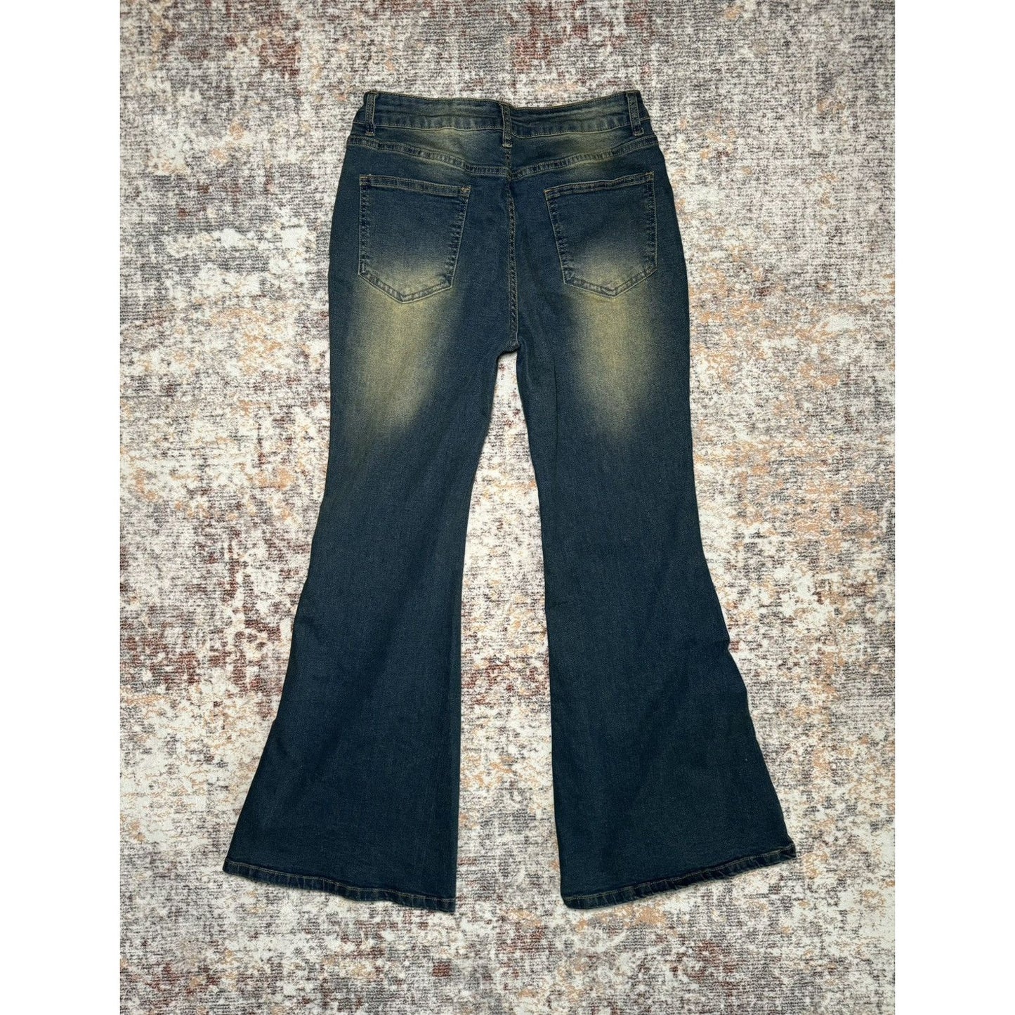 Unknown Japanese Brand Leopard Print Flare Denim