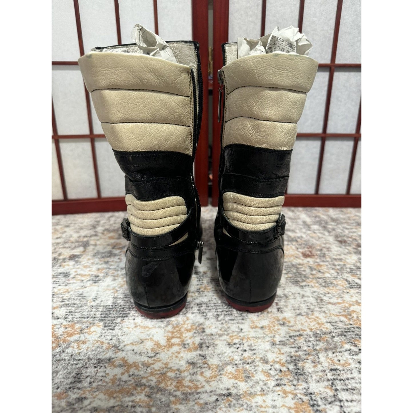Hiromu Takahara Patent Leather Side Zip Boots
