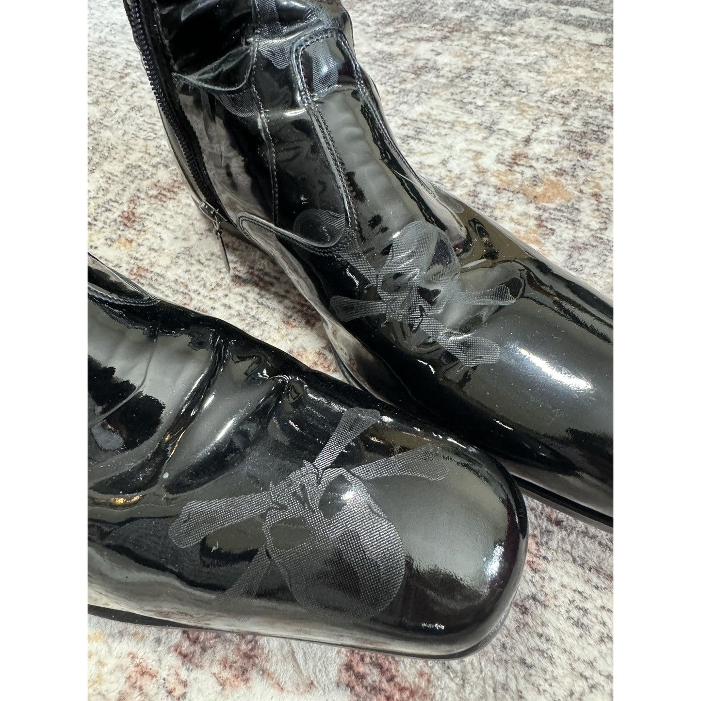 Hiromu Takahara Patent Leather Side Zip Boots