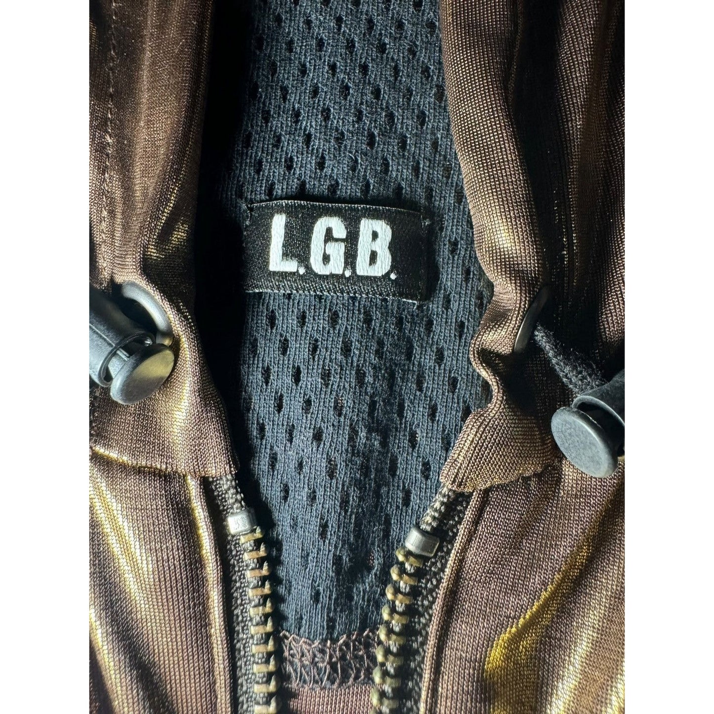 L.G.B. Gold Metallic Zip Hoodie