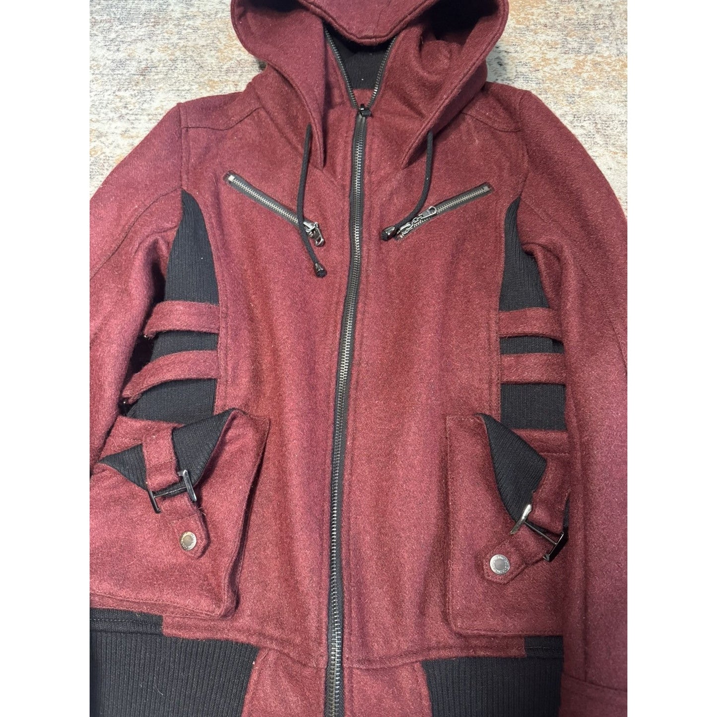 In The Attic Red Wool Coat