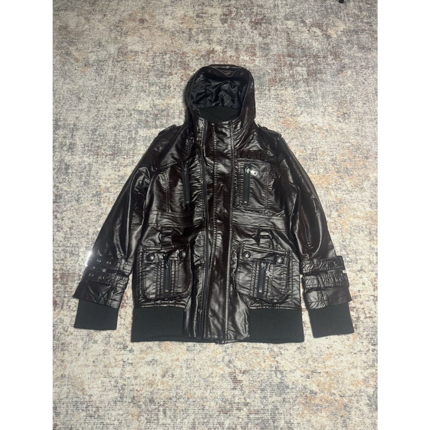 In The Attic Double Layered Leather Jacket