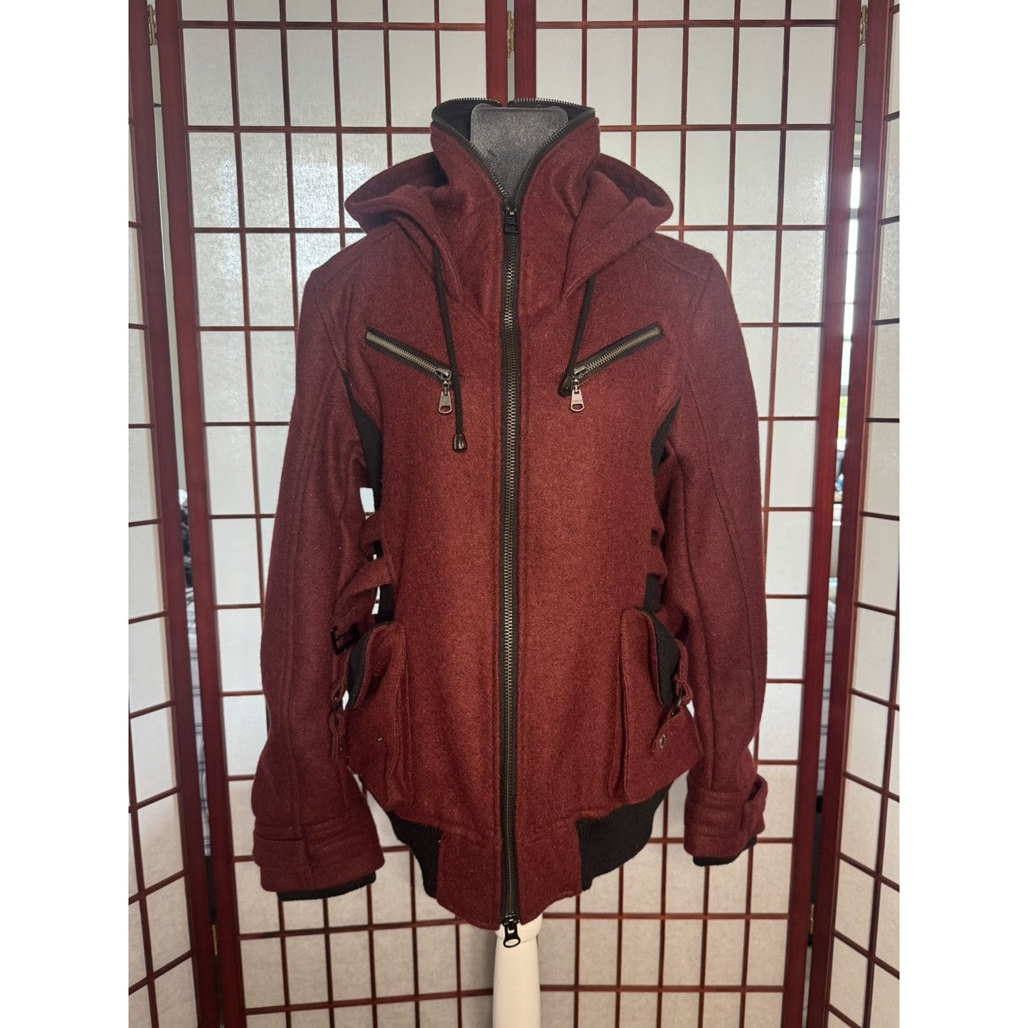 In The Attic Red Wool Coat