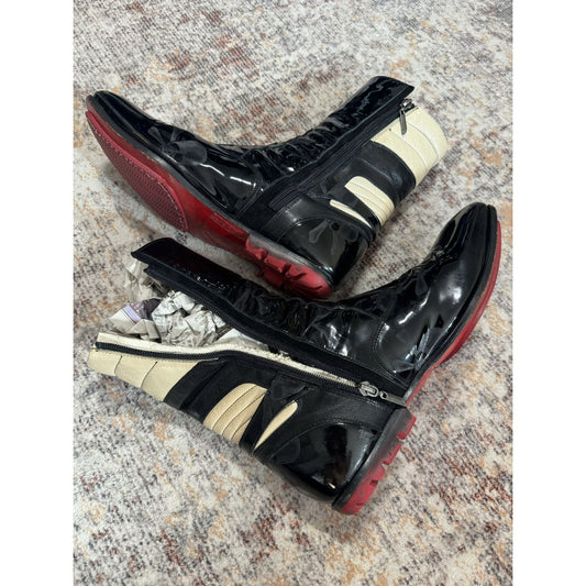 Hiromu Takahara Patent Leather Side Zip Boots